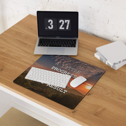 Motivational Sunset Mountain Mouse Pad for Gaming Desk Large Non Slip With Edge Stitching
