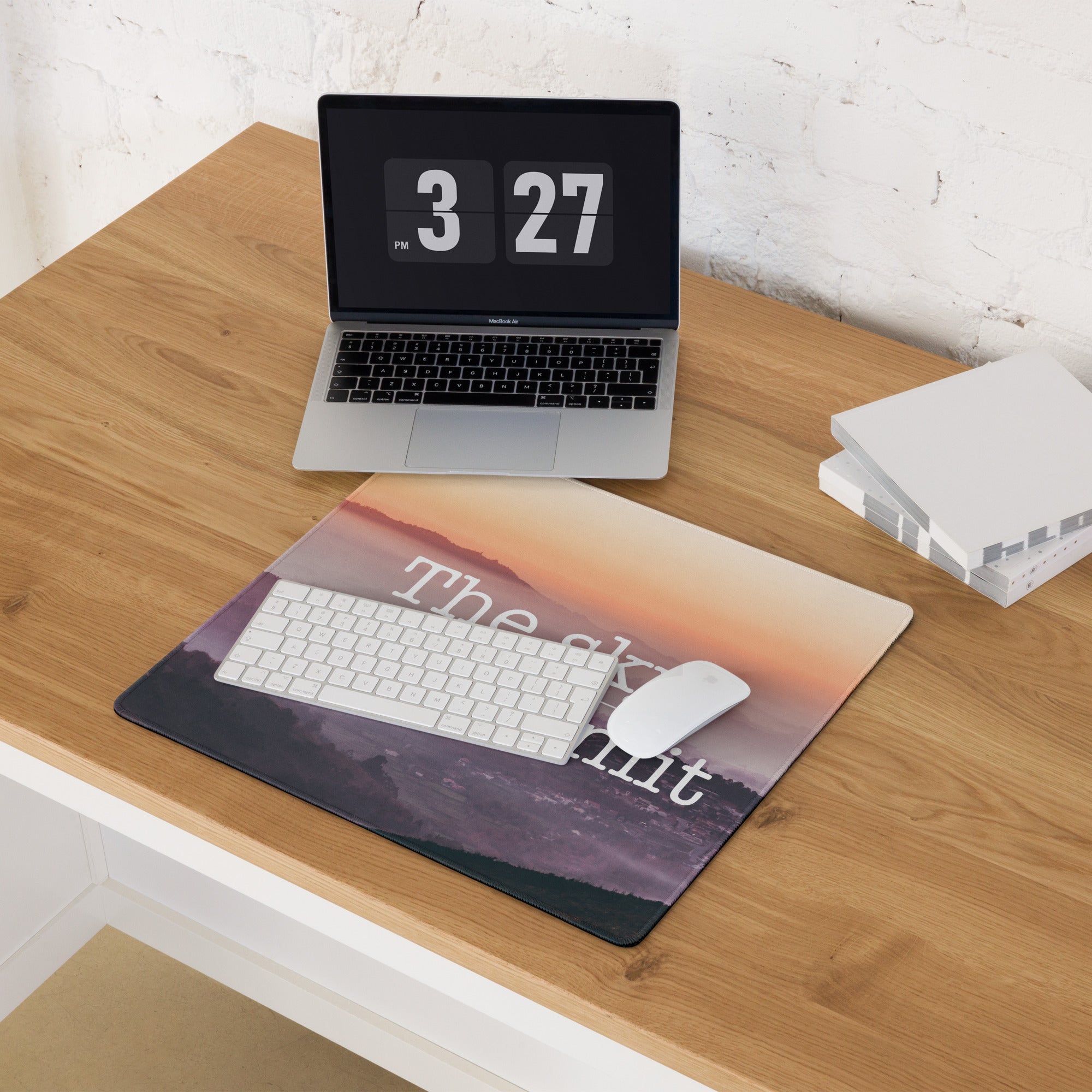 Motivational Quote Mouse Pad Sunset Gradient Peach Pink Purple Desk Mat for Home Office Modern Minimalist Gradient Print