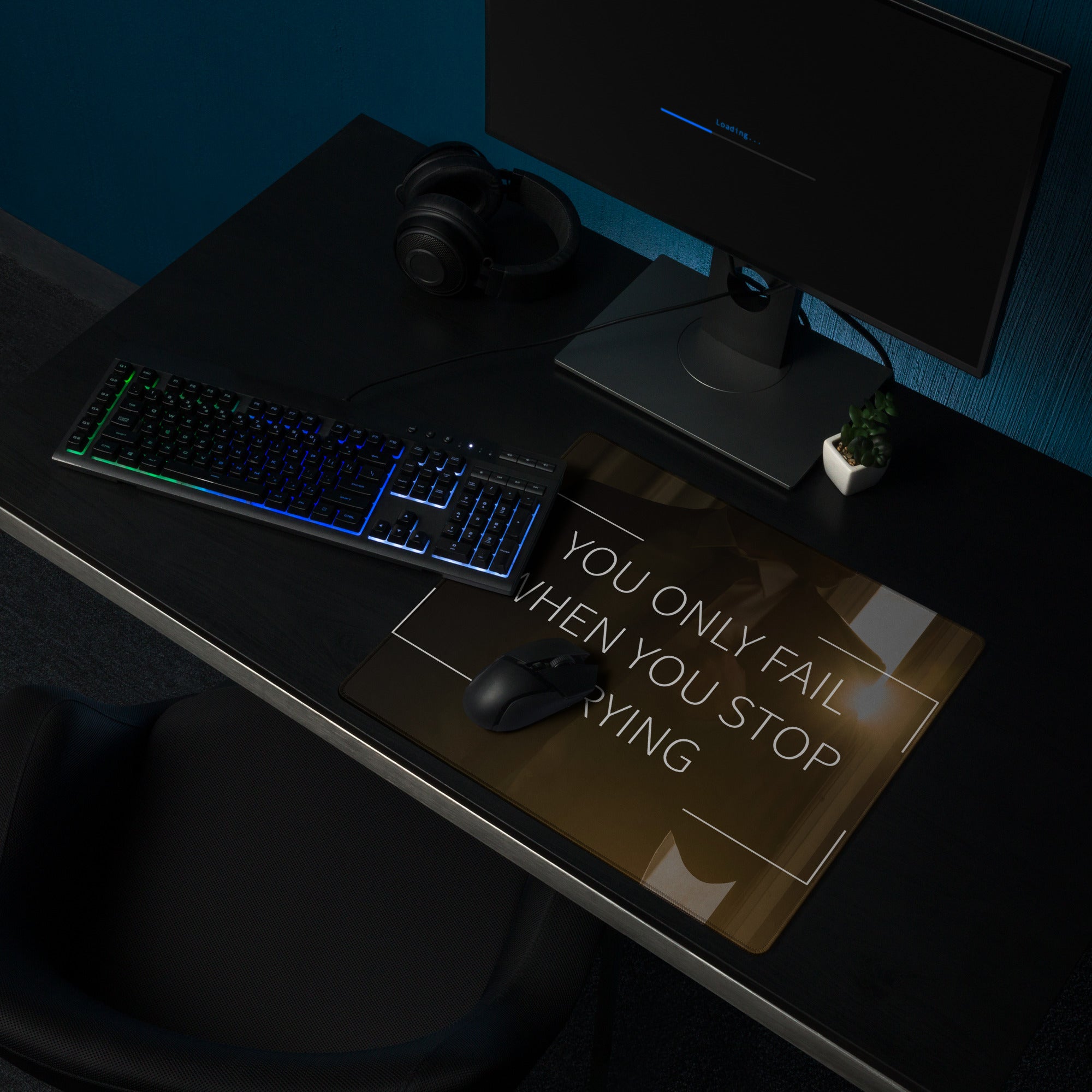 Motivational Mouse Pad Black And White For Gaming Desk Modern Minimalist Typography Art Inspiring Esports