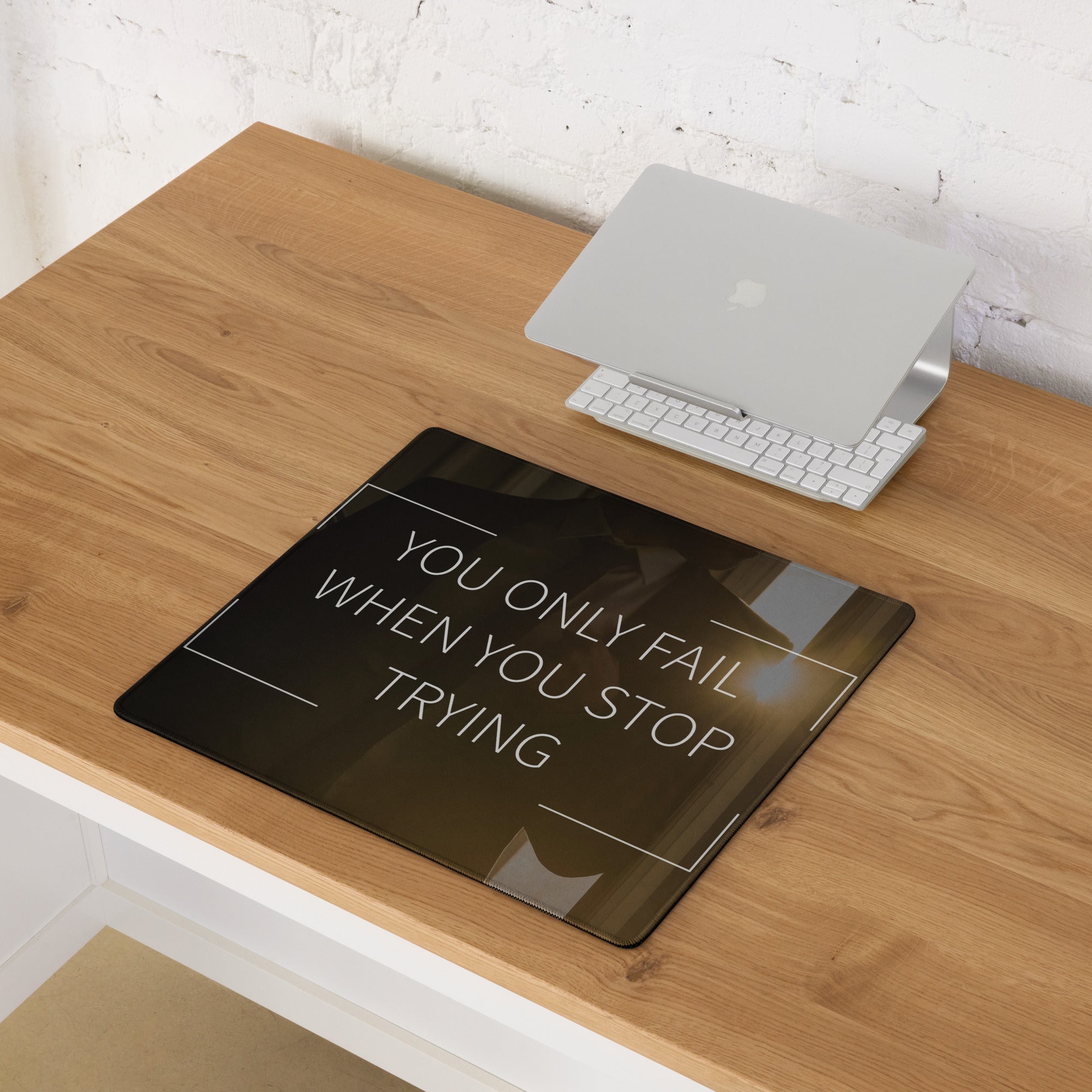 Motivational Mouse Pad Black And White For Gaming Desk Modern Minimalist Typography Art Inspiring Esports