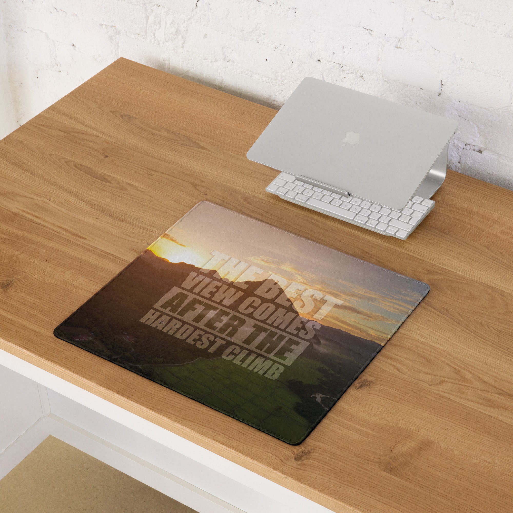 Motivational Quote Mouse Pad Sunset Gold Orange Tones For Desk Office Modern Studio Uplifting Mood Printed