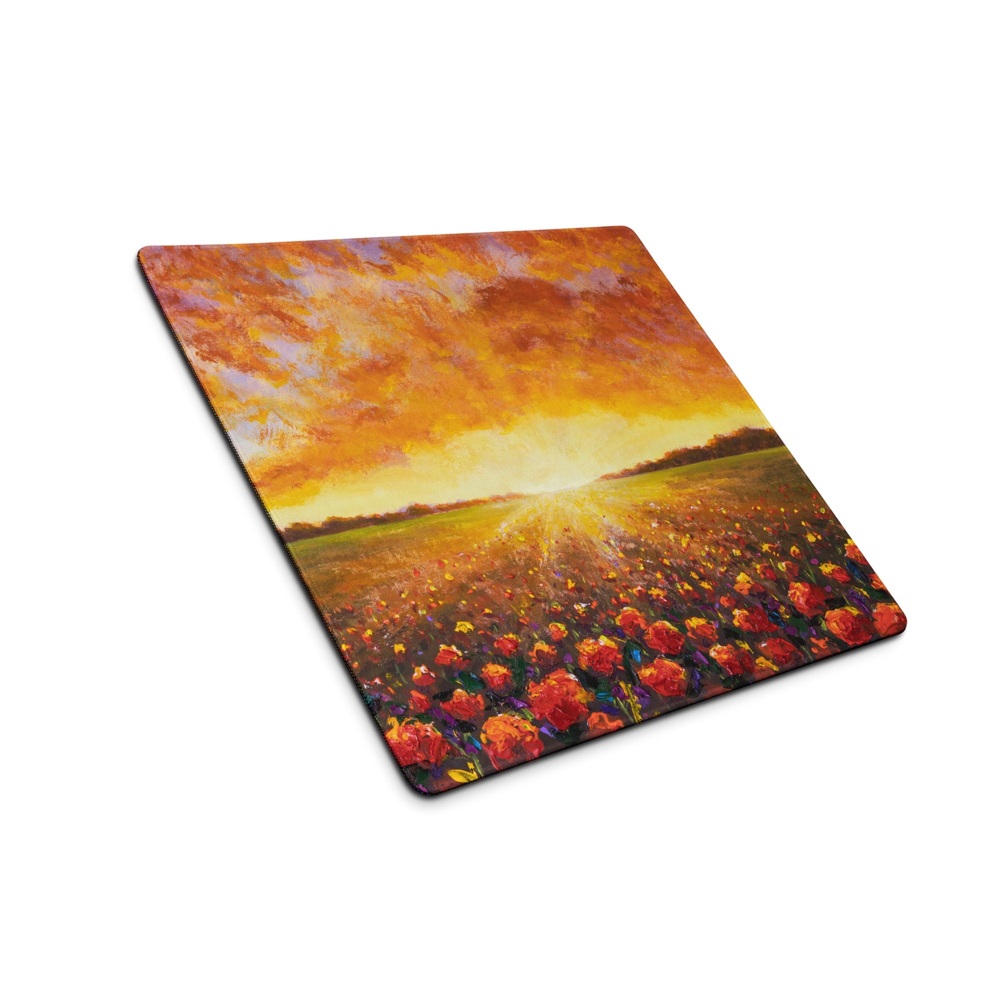 Autumn Sunset Landscape Mouse Pad - Landscape Mouse Pad Orange Yellow Purple Desk Setup Impressionist