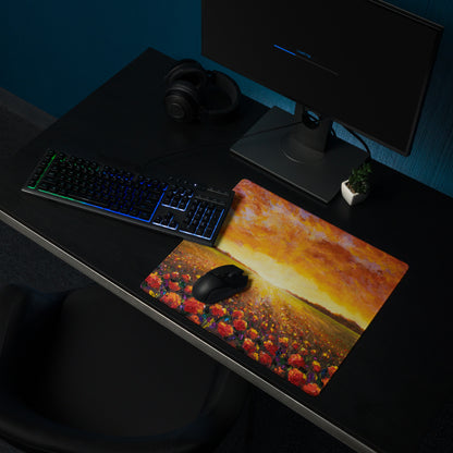 Autumn Sunset Landscape Mouse Pad - Landscape Mouse Pad Orange Yellow Purple Desk Setup Impressionist