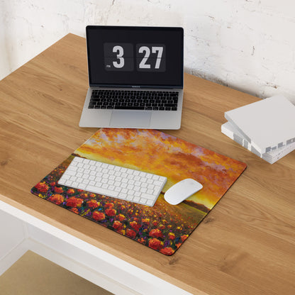 Autumn Sunset Landscape Mouse Pad - Landscape Mouse Pad Orange Yellow Purple Desk Setup Impressionist