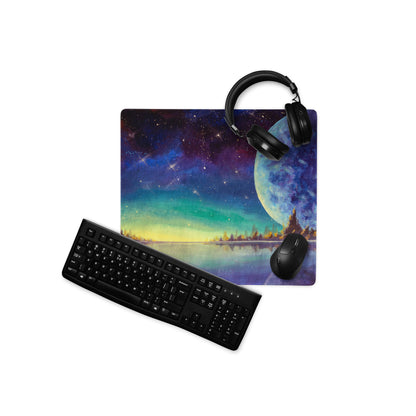 Cosmic Nightscape Mouse Pad - Space Mouse Pad Purple Blue For Gaming Dreamy Mood Cosmic Decor Digital Painting