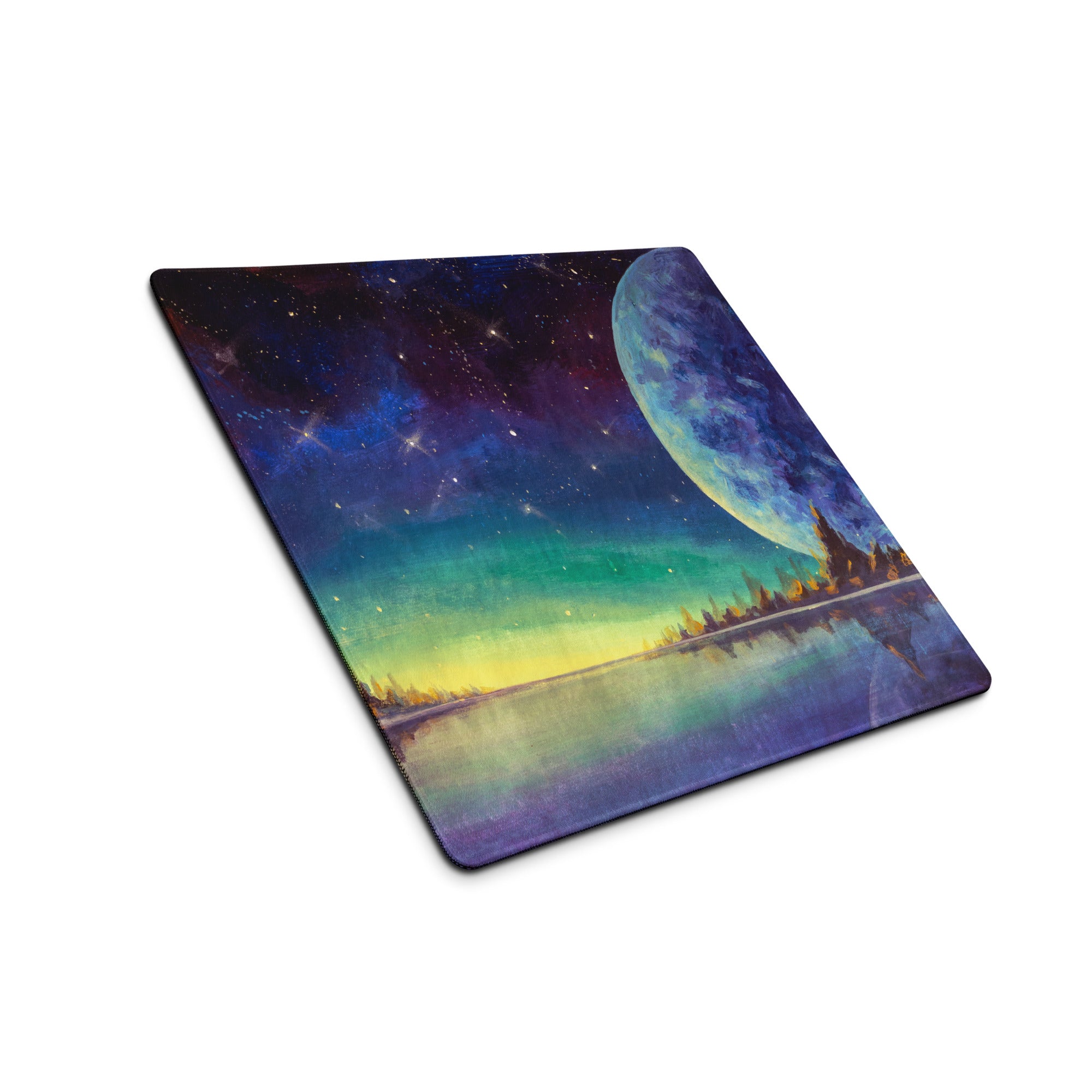Cosmic Nightscape Mouse Pad - Space Mouse Pad Purple Blue For Gaming Dreamy Mood Cosmic Decor Digital Painting
