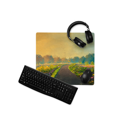 Golden Sunset Landscape Desk Pad - Landscape Desk Pad Golden Sunset Impressionist Warm Mood Modern Office Decor Acrylic