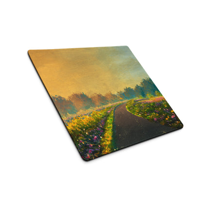 Golden Sunset Landscape Desk Pad - Landscape Desk Pad Golden Sunset Impressionist Warm Mood Modern Office Decor Acrylic