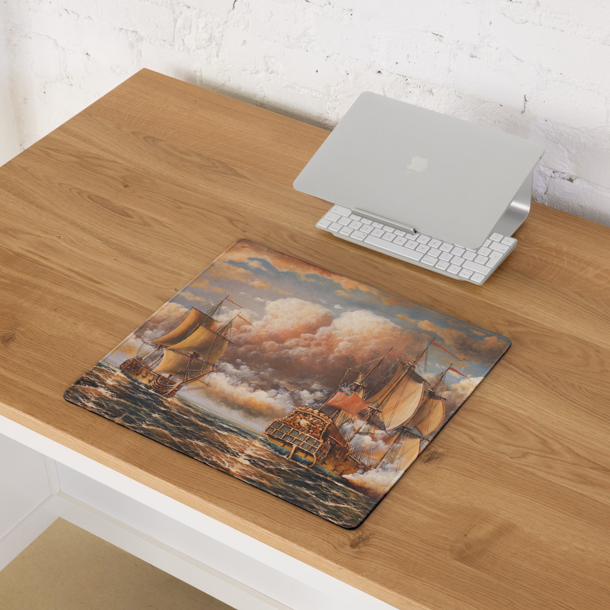 Vintage Maritime Sailing Ship Mouse Pad - Sailing Ships Nautical Desk Pad Vintage Maritime Oil Painting