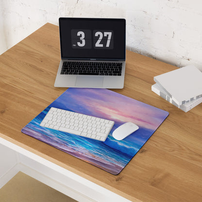 Coastal Sunset Ocean Mouse Pad - Mouse Pad Blue Purple Sunset Gaming Desk Modern Calm Minimalist Ocean Artwork