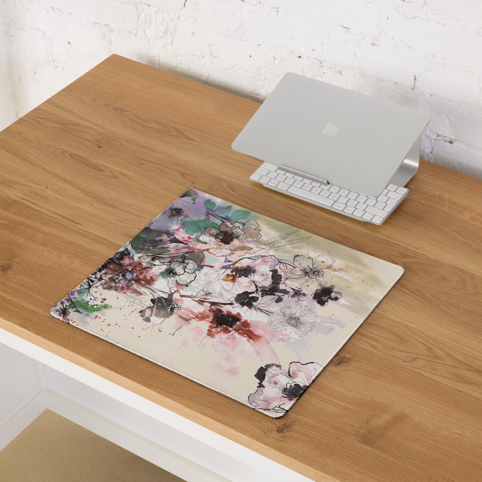Floral Watercolor Desk Pad Pastel Tones - Floral Desk Pad Pastel Tones For Home Office Modern Calming Mood Watercolor