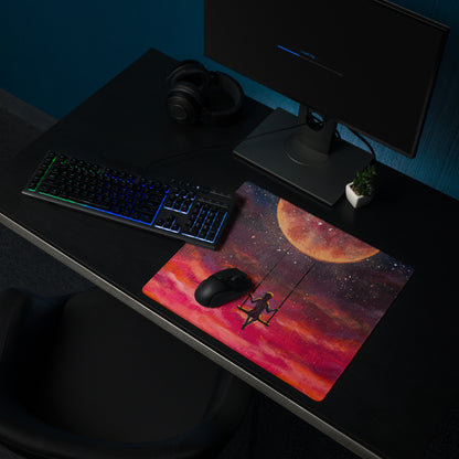 Cosmic Sunset Galaxy Pad - Space Galaxy Mouse Pad Purple Pink Orange Gaming Desk Dreamy Celestial Mood Modern Decor Print