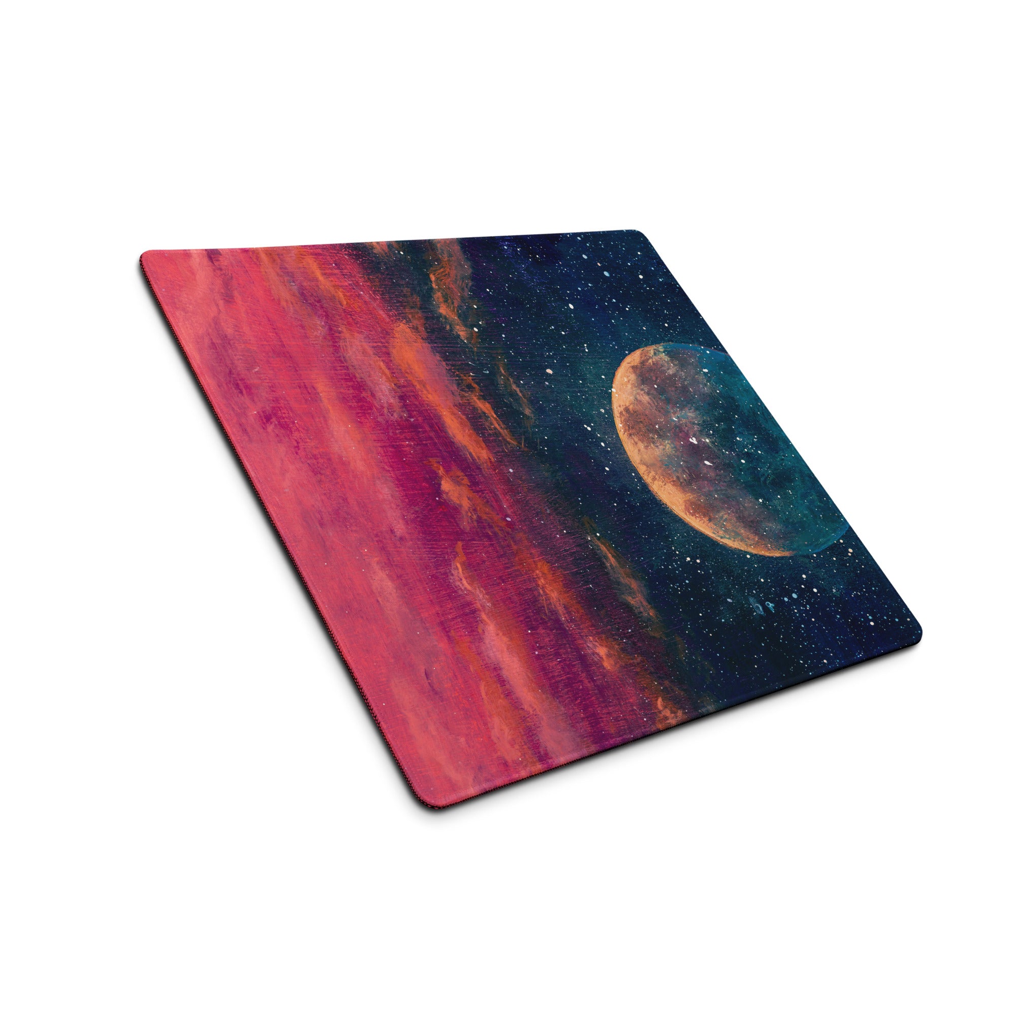 Cosmic Colorway Gaming Mouse Pad - Gaming Mouse Pad Red Blue Desk Cosmos Vibrant Space Themed Desk Mat Digital