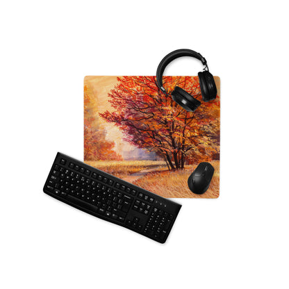 Autumn Forest Impressions Pad - Autumn Trees Orange Copper Desk Impressionist Warm Mood Rustic Modern Desk Accessory Oil