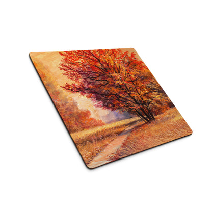 Autumn Forest Impressions Pad - Autumn Trees Orange Copper Desk Impressionist Warm Mood Rustic Modern Desk Accessory Oil