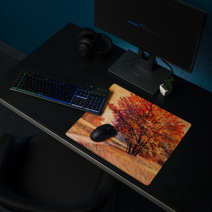 Autumn Forest Impressions Pad - Autumn Trees Orange Copper Desk Impressionist Warm Mood Rustic Modern Desk Accessory Oil