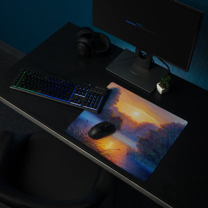 Sunset Vista Landscape Mouse Pad - Mouse Pad Sunset Orange Blue Purple Desk Gaming Landscape Impressionist