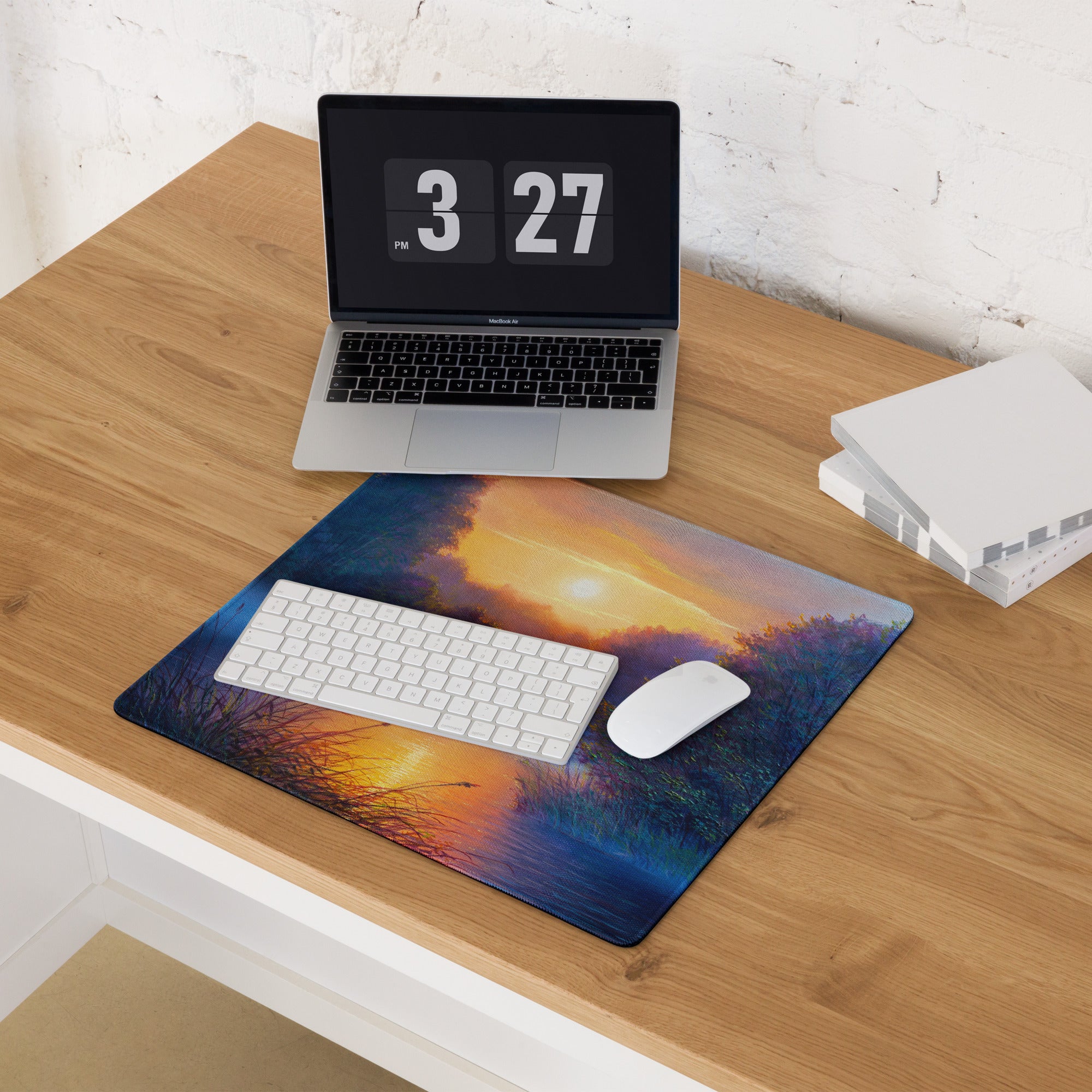 Sunset Vista Landscape Mouse Pad - Mouse Pad Sunset Orange Blue Purple Desk Gaming Landscape Impressionist