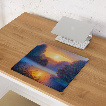 Sunset Vista Landscape Mouse Pad - Mouse Pad Sunset Orange Blue Purple Desk Gaming Landscape Impressionist