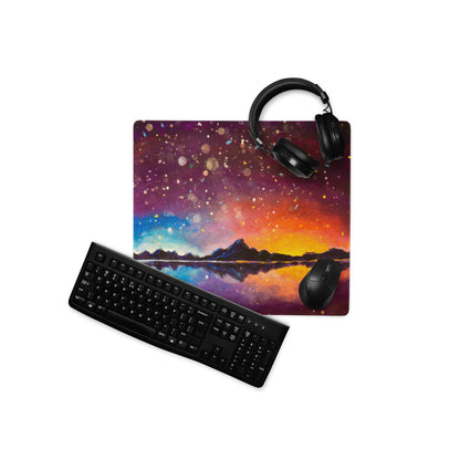 Cosmic Sunset Gaming Mouse Pad - Mouse Pad Purple Blue Gradient For Gaming Desk Cosmic Abstract Vibrant Modern Non Slip