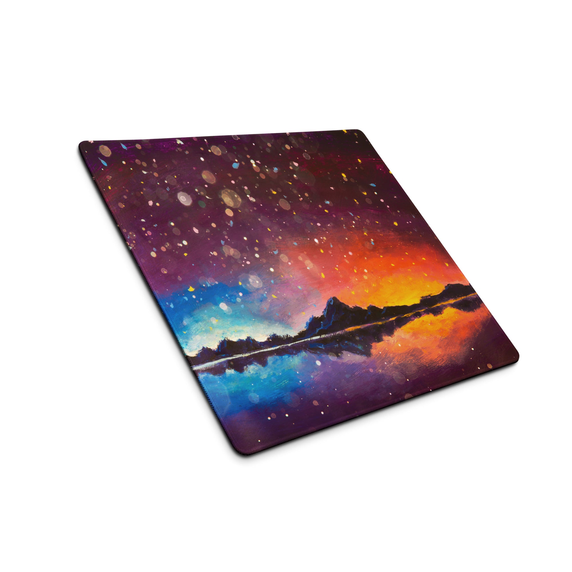 Cosmic Sunset Gaming Mouse Pad - Mouse Pad Purple Blue Gradient For Gaming Desk Cosmic Abstract Vibrant Modern Non Slip