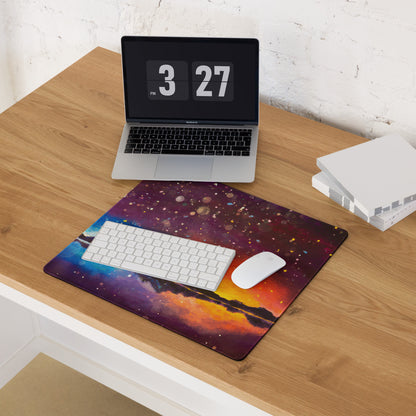 Cosmic Sunset Gaming Mouse Pad - Mouse Pad Purple Blue Gradient For Gaming Desk Cosmic Abstract Vibrant Modern Non Slip