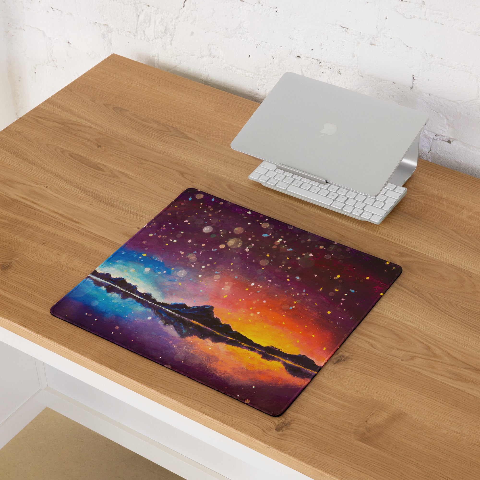 Cosmic Sunset Gaming Mouse Pad - Mouse Pad Purple Blue Gradient For Gaming Desk Cosmic Abstract Vibrant Modern Non Slip