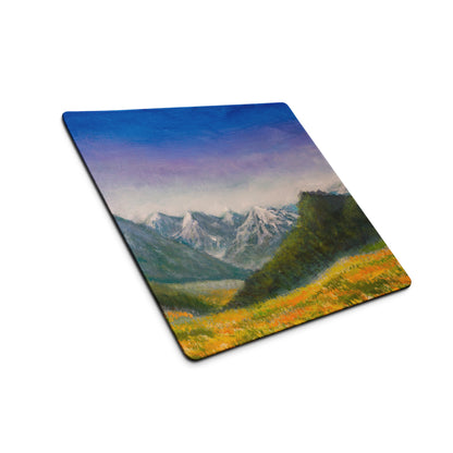 Mountain Dawn Landscape Mouse Pad - Landscape Blue Purple Gradient Mouse Pad Oil Painting Mood Serene Modern Gaming