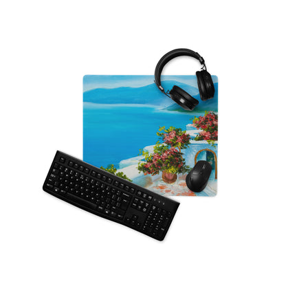 Azure Coastal Landscape Mouse Pad - Coastal Landscape Blue Ocean Office Decor Calm Mood Ocean Decor Gaming Desk Mat