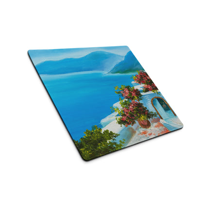 Azure Coastal Landscape Mouse Pad - Coastal Landscape Blue Ocean Office Decor Calm Mood Ocean Decor Gaming Desk Mat