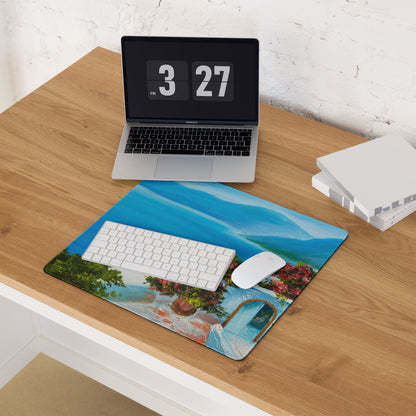 Azure Coastal Landscape Mouse Pad - Coastal Landscape Blue Ocean Office Decor Calm Mood Ocean Decor Gaming Desk Mat