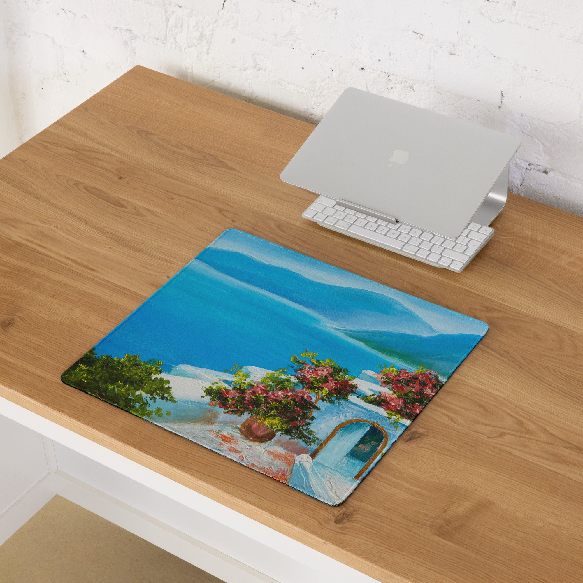 Azure Coastal Landscape Mouse Pad - Coastal Landscape Blue Ocean Office Decor Calm Mood Ocean Decor Gaming Desk Mat