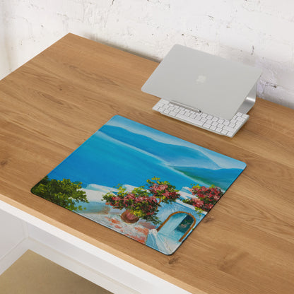 Azure Coastal Landscape Mouse Pad - Coastal Landscape Blue Ocean Office Decor Calm Mood Ocean Decor Gaming Desk Mat