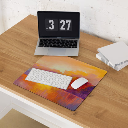 Autumn Sunset Landscape Mouse Pad - Landscape Orange Purple Yellow Desk Impressionist Warm Mood Gaming Mouse Pad