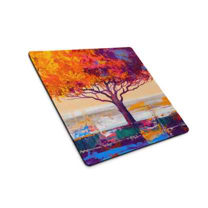 Vibrant Tree Desktop Pad - Tree Colorful Purple Desktop Impressionist Vibrant Mood Modern Decor Gaming Desk Print