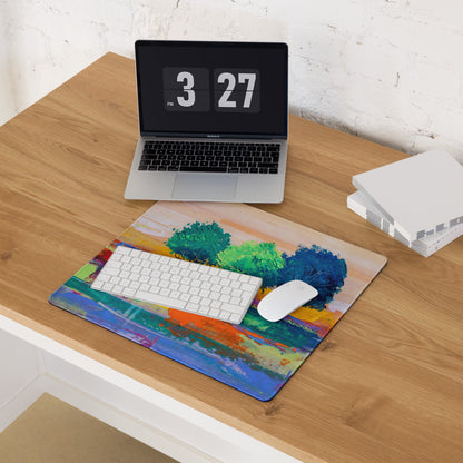 Vivid Landscape Abstract Mouse Pad - Landscape Multicolor Mouse Pad Abstract Impressionist Bold Mood Modern Decor Acrylic