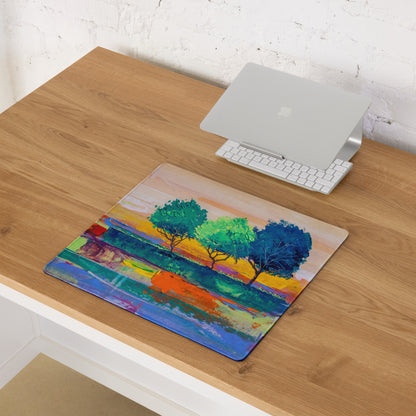 Vivid Landscape Abstract Mouse Pad - Landscape Multicolor Mouse Pad Abstract Impressionist Bold Mood Modern Decor Acrylic