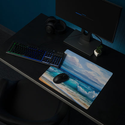 Oceanic Sky Seascape Mouse Pad - Seascape Ocean Blues Desk Pad Coastal Calm Mood Coastal Decor Gaming Pad Digital Print