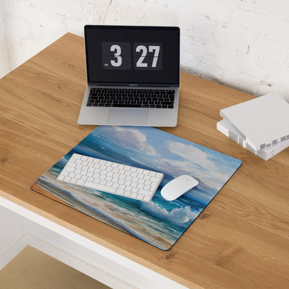Oceanic Sky Seascape Mouse Pad - Seascape Ocean Blues Desk Pad Coastal Calm Mood Coastal Decor Gaming Pad Digital Print