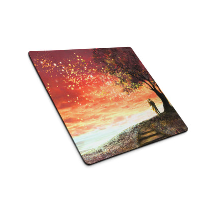 Dreamy Sunset Lantern Beach Pad - Sunset Lantern Beach Scene Orange Pink Blue Desk Gaming Romantic Coastal Beach Photo