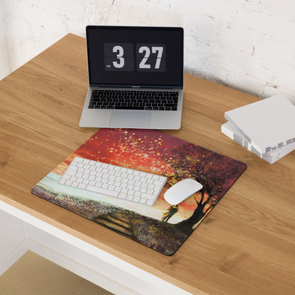Dreamy Sunset Lantern Beach Pad - Sunset Lantern Beach Scene Orange Pink Blue Desk Gaming Romantic Coastal Beach Photo