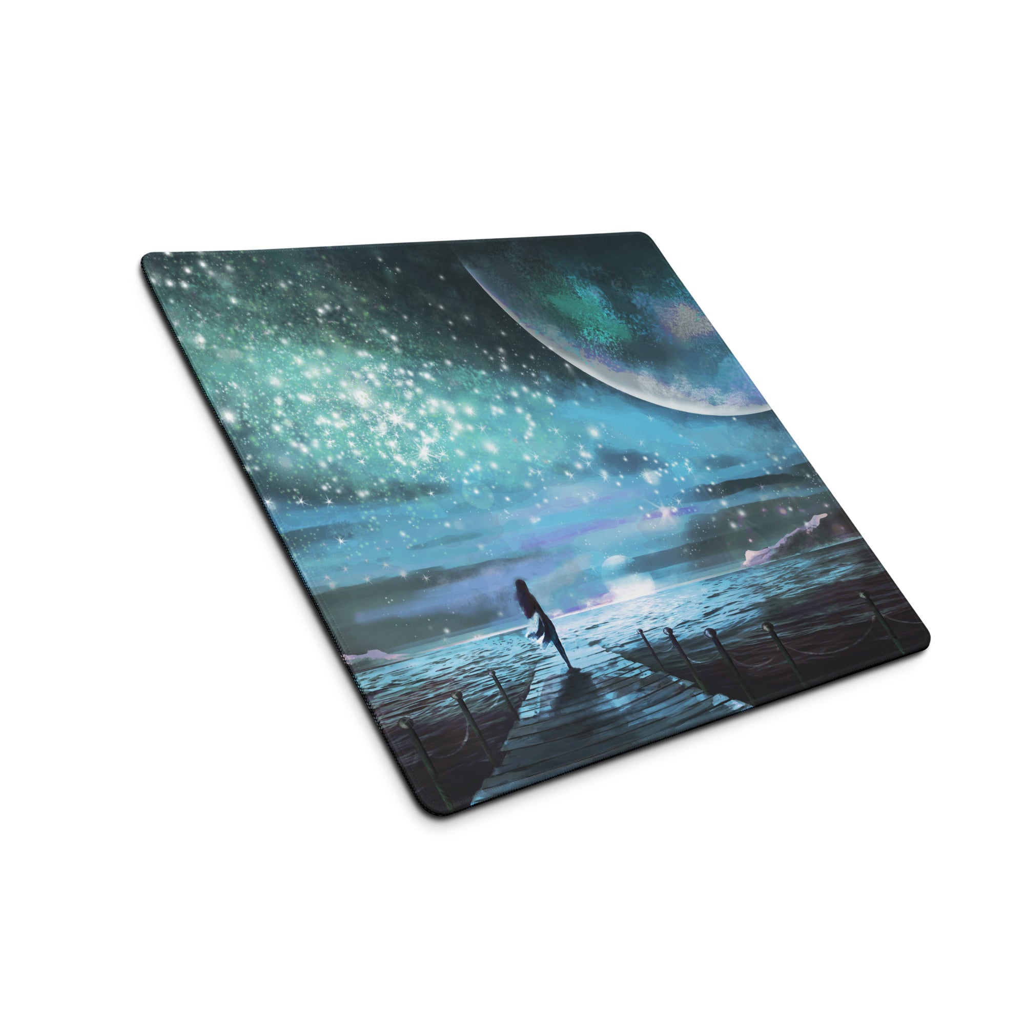Nebula Night Gaming Mouse Pad - Gaming Mouse Pad Blue Teal Desk Dreamy Mood Modern Decor Non Slip Digital