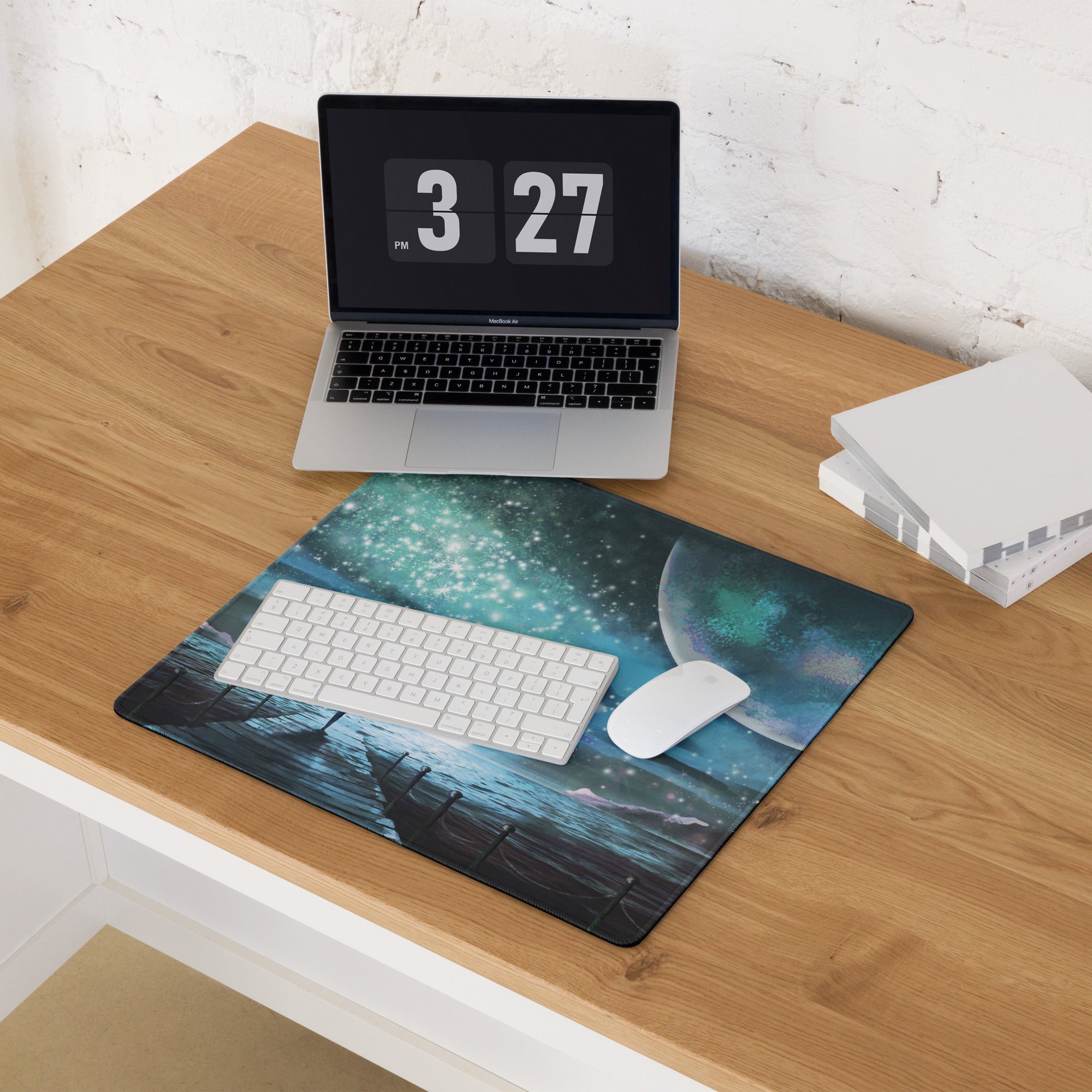 Nebula Night Gaming Mouse Pad - Gaming Mouse Pad Blue Teal Desk Dreamy Mood Modern Decor Non Slip Digital