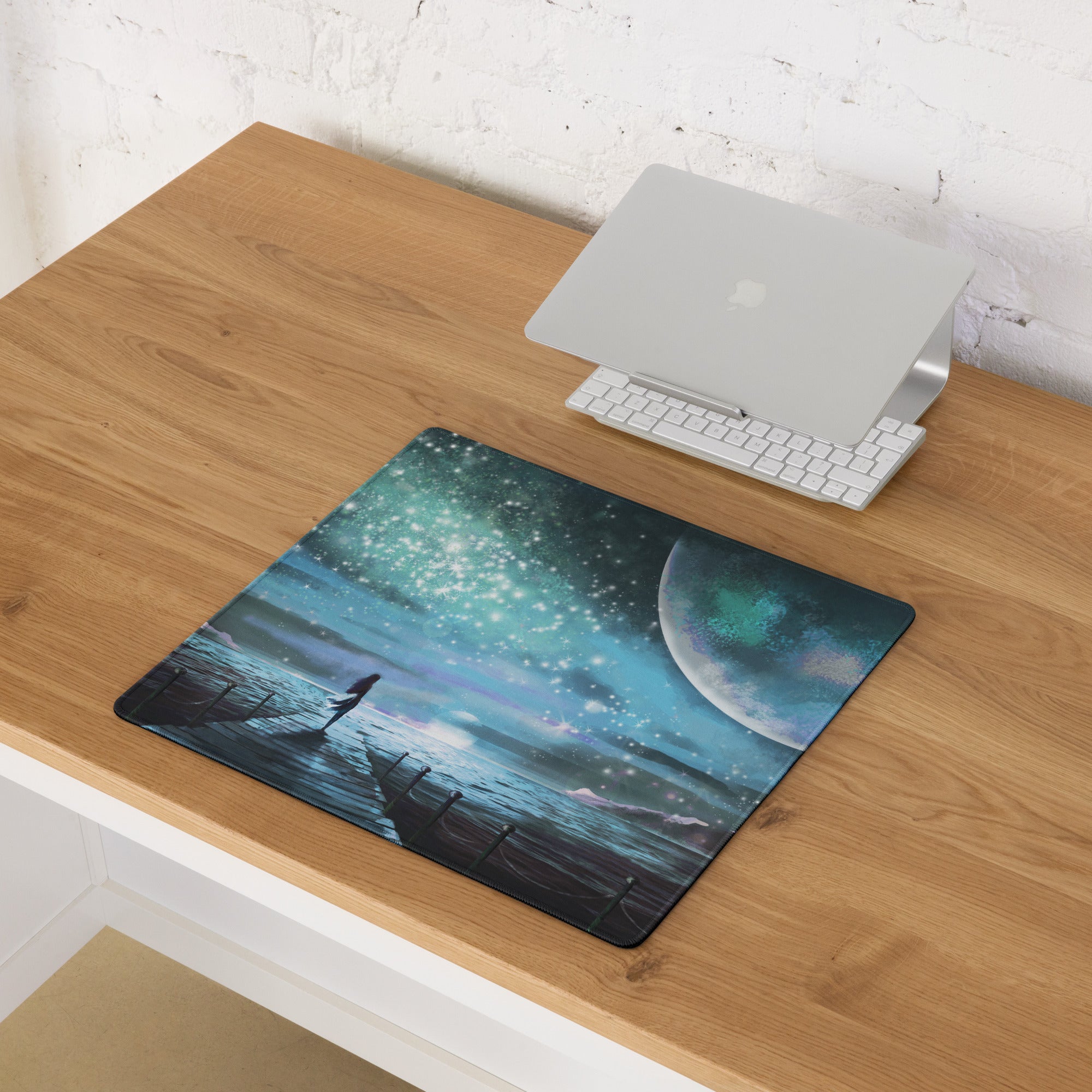 Nebula Night Gaming Mouse Pad - Gaming Mouse Pad Blue Teal Desk Dreamy Mood Modern Decor Non Slip Digital