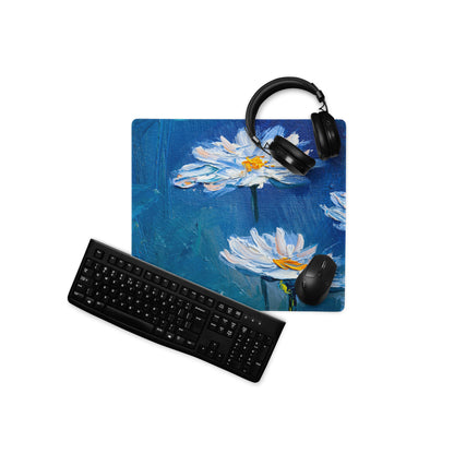 Blue Floral Abstract Mouse Pad - Mouse Pad Blue Floral Abstract For Gaming Desk Calm Mood Minimalist Decor For Gamers