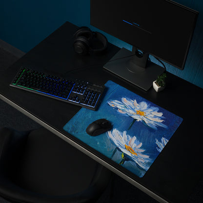 Blue Floral Abstract Mouse Pad - Mouse Pad Blue Floral Abstract For Gaming Desk Calm Mood Minimalist Decor For Gamers