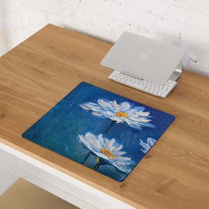 Blue Floral Abstract Mouse Pad - Mouse Pad Blue Floral Abstract For Gaming Desk Calm Mood Minimalist Decor For Gamers