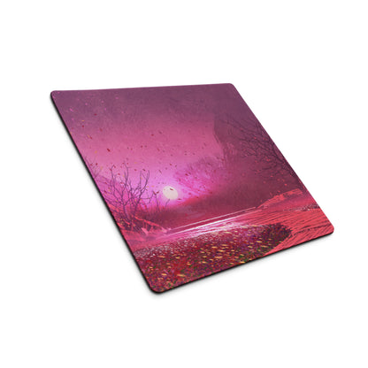 Purple Sunset Forest Mouse Pad - Mouse Pad Purple Pink Gradient Desktop Setup Modern Landscape Calm Mood Minimalist Decor Office Accessory Digital Art