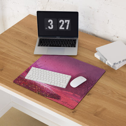 Purple Sunset Forest Mouse Pad - Mouse Pad Purple Pink Gradient Desktop Setup Modern Landscape Calm Mood Minimalist Decor Office Accessory Digital Art