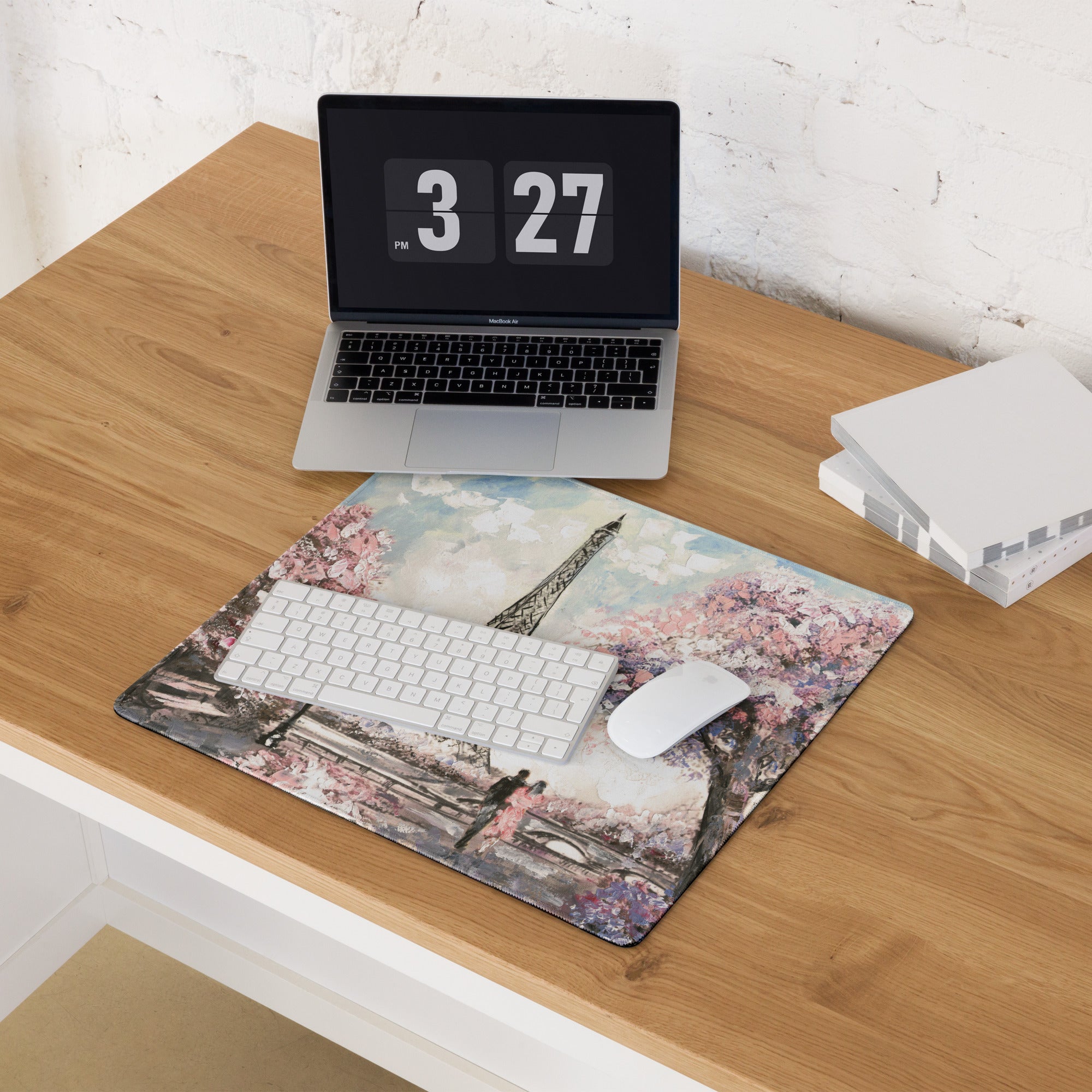 Pastel Paris Eiffel Pad - Eiffel Paris Pastel Pink Blue Desk Romantic Modern Decor Art